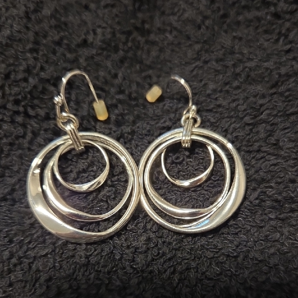 🛍 10 For $ 20 Silver Multi-Hoop Drop Earrings